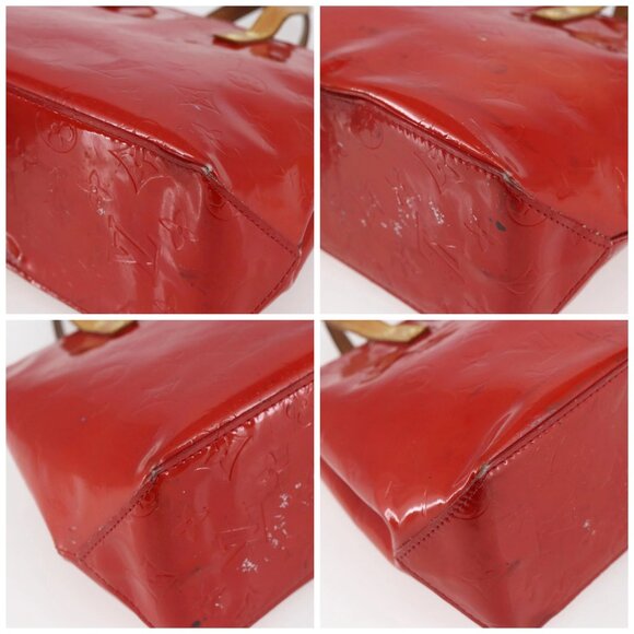 LOUIS VUITTON Monogram Vernis Reade PM Hand Bag Red Rouge M91088 LV Auth BA6708 - Picture 16 of 16